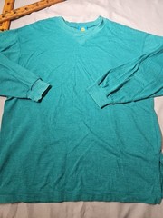 Vintage On Your Mark Shirt Mens XL Blue Teal Striped Preppy Casual Normcore Tee
