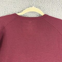 Mack Weldon Henley Shirt Mens Size XXL Maroon Long Sleeve Thermal Crew Neck
