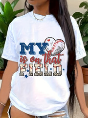 Vintage Baseball Mom TShirt Short Sleeve Shirt with Baseball Bat Number 1 Print