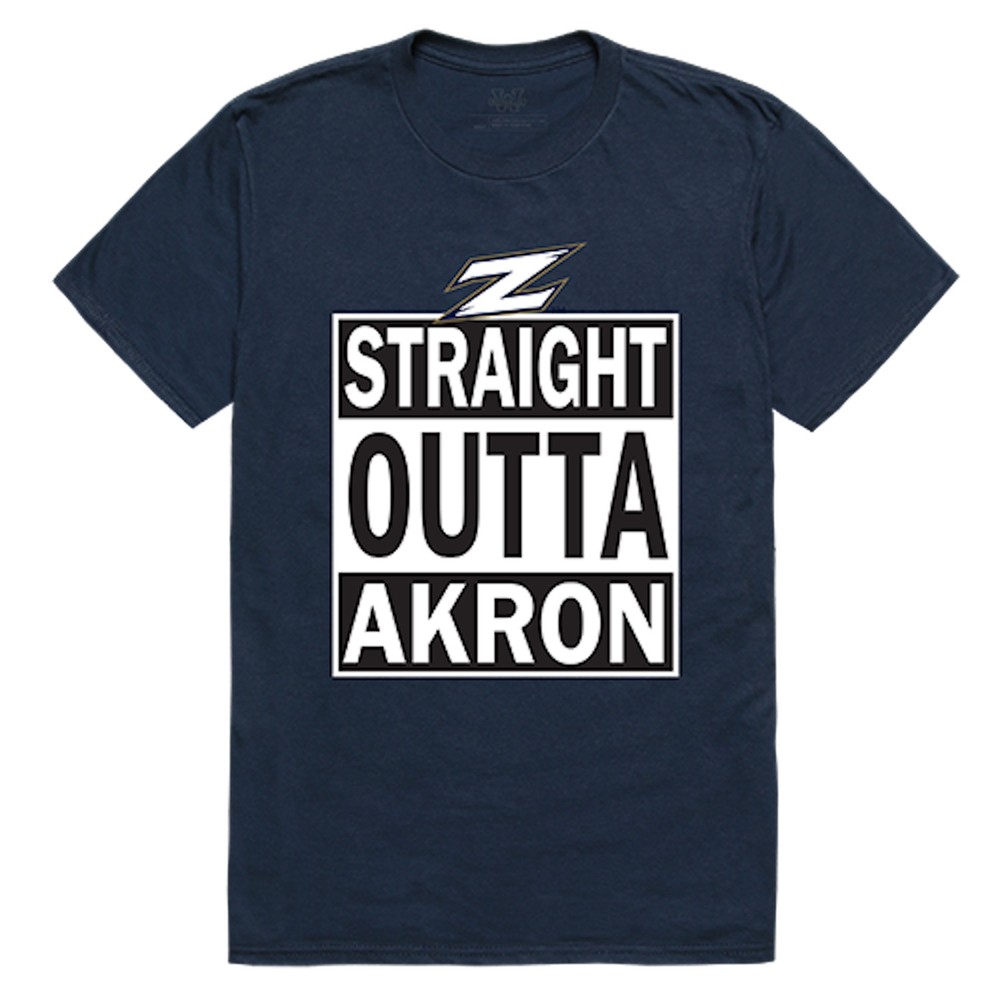 University of Akron UA Zips NCAA College Straight Outta Graphic Tee T Shirt