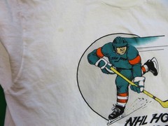 1990’s Vintage T Shirt NHL Hockey San Jose CA Puck On Ice Sports Hanes Tag