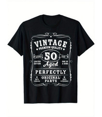 Men’s 50th Birthday T-Shirt Funny Vintage Aged 50 Years Gift Cotton Tee Top