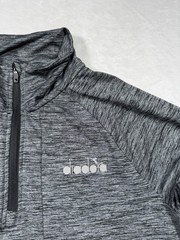 diadora Warm Up Winter Sweat Be One Running Mock Neck Long Sleeve 1/4 Zip M Gray