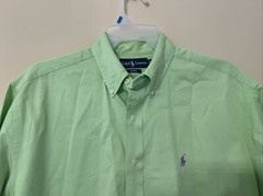 Polo Ralph Lauren Shirt Men’s Large Yellow Green Short Sleeve Blake 100% Cotton