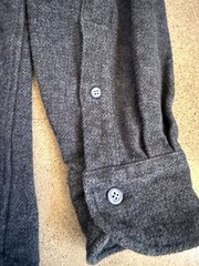 Proper Cloth Utility Shirt 100% Heavy Cotton Twill Flannel Charcoal/Navy Men’s M
