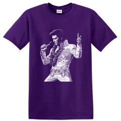 Elvis Presley King of Rock and Roll T Shirt Silhouette Portrait Music Tee