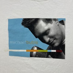 Vintage Michael Buble Shirt Mens Large White Concert Tour Music Singer Album y2k