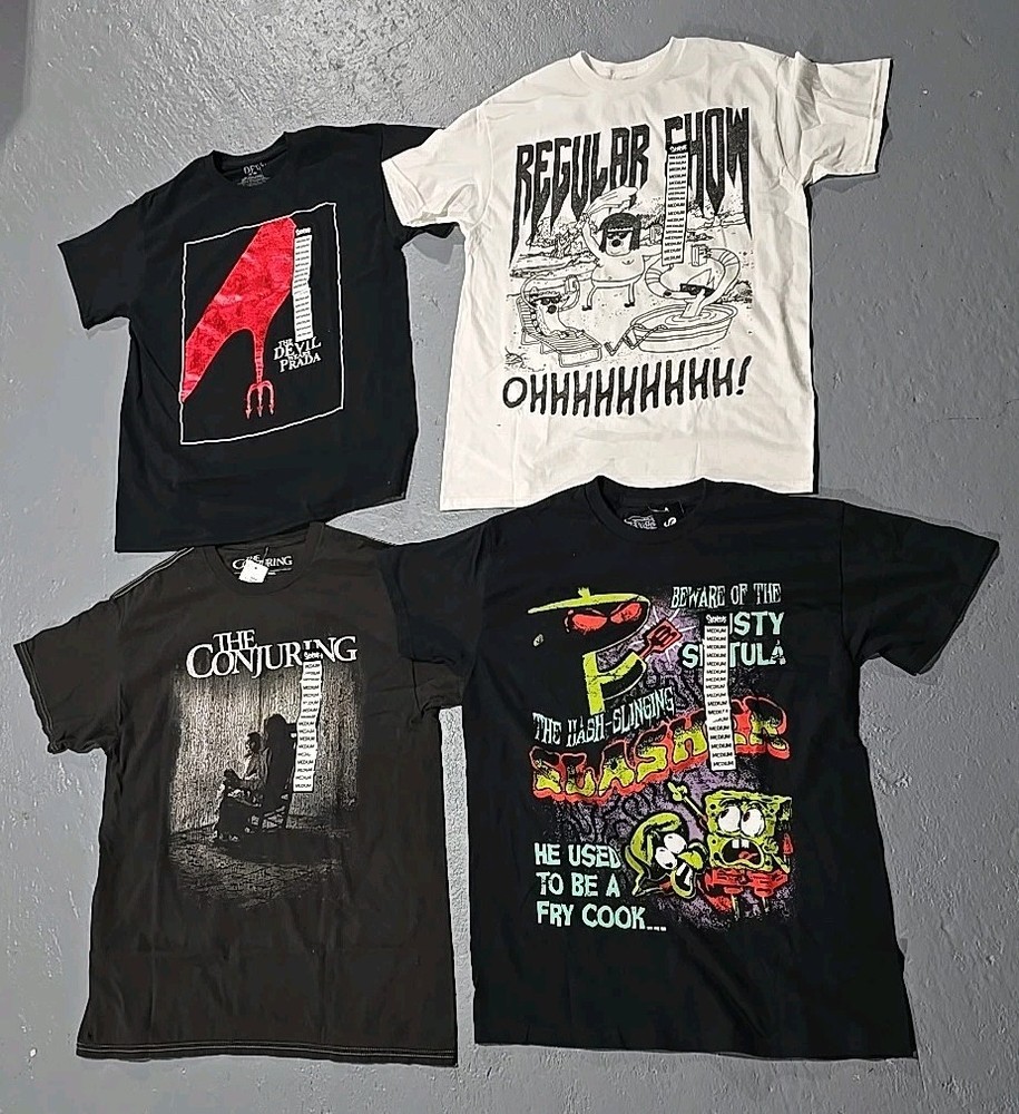 Conjuring SpongeBob Regular Show Devil Prada T-Shirt Men’s SZ Medium 4pc Lot (L)