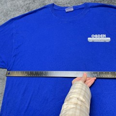 Hanes Heavyweight 50/50 Ogden Chrome T Shirt Adult 3XL 54-56 Blue Cotton Graphic