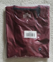 Hollister Men’s Must-Have Crewneck Short Sleeves T-Shirt Burgundy Size Medium
