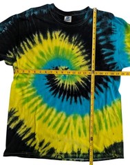 Colortone Tie Dye Black Blue Yellow Green Adult Large Unisex