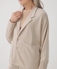 Pact Women’s Airplane Relaxed Blazer Medium Wheat Heather Top Outerwear