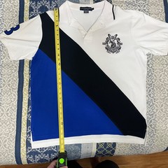 POLO Black and Blue Stripe USPA 1890 Patch Logo Short Sleeve Shirt Men’s Size L