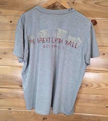 The Great China Wall Army T Shirt Men L/XL Boxy Dragon Custom Embroidered READ