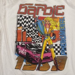 BARBIE Adult T Shirt Racing Phenomenal Short Sleeve White Size XL