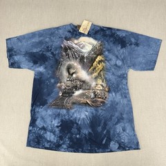 90’s The Mountain Shirt Men XXL Train Engine Ted Blaylock Tie Dye Locomotive
