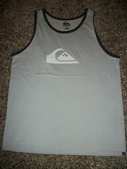 QUIKSILVER New NWT Mens Sleeveless Tank Top Shirt Gray Logo MEDIUM LARGE XL