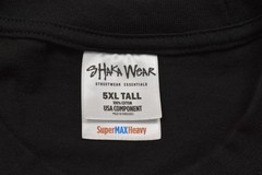 Shaka Wear SuperMAX Heavy T-Shirt 5XLT Black 100% Cotton Streetwear Essential