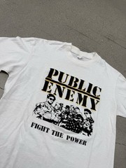 Vintage 90’s Public Enemy “Fight The Power” White Men’s Graphic T-shirt L Retro