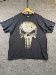 Vintage The Punisher Skull T-Shirt Mens Marvel Comics Mad Engine Tee Size Large