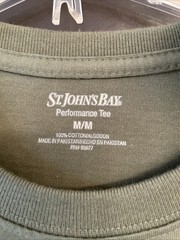 St. John’s Bay Performance 100% Cotton Sage Green Pocket Tee Men’s Medium