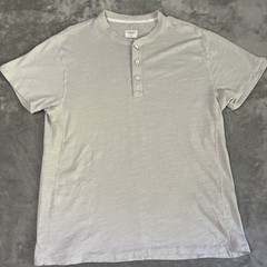 RAG & BONE Henley Shirt Mens Sz XL Tan Made in Peru Heather Beige Button Casual