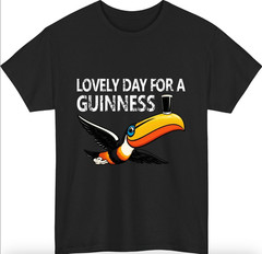 Lovely Day For A Guinness Retro Beer T-Shirt Toucan Vintage Bird Party Gift Top