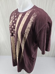 Progressive American Flat Track Motorcycle Racing Mens T-Shirt Flag Maroon XL