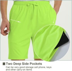 ZONBAILON Mens Athletic Shorts with Pockets, Workout X-Large, Green