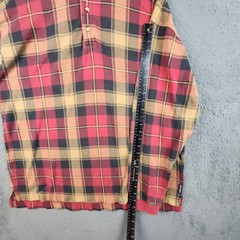 Vintage Dockers Flannel Henley Shirt Men’s XL Red/Yellow Plaid USA Made Grunge
