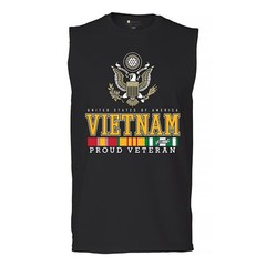 Vietnam War Proud Veteran Muscle Shirt American Army Vet DD 214 Patriot Men’s
