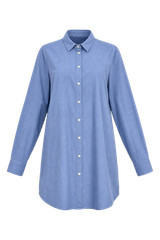 Vintage Men’s Blue Cotton Long-Sleeve Shirt, Size Medium