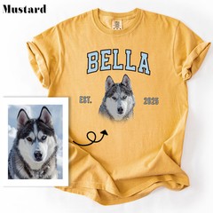 Custom Dog Face Comfort Tee Shirt Personalized Pet Portrait Gift T-