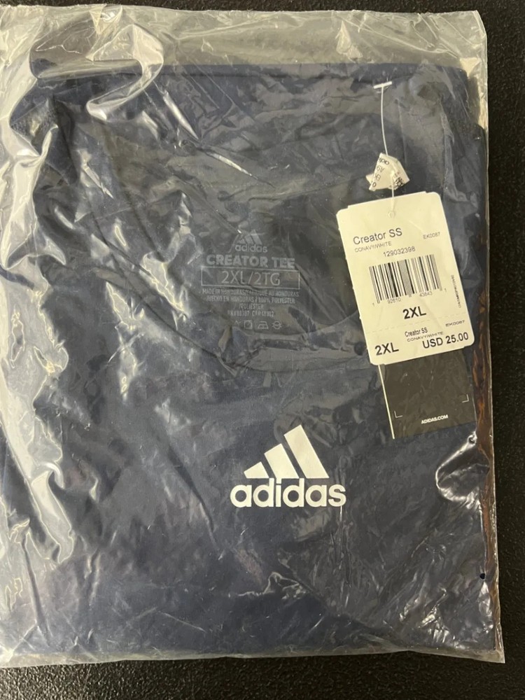 Adidas Creator SS T-Shirt Men’s 2XL Navy Blue White Short Sleeve New