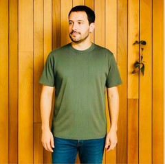 Croft & Barrow Men’s Green Ribbed T-Shirt Crew Neck & V-Neck L XL