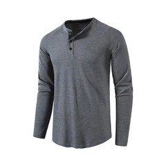 Men’s 95% Polyester 5% Spandex Long Sleeve Undershirt for Henry Collar T Shirt