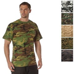 Rothco 100% Cotton Camo T-Shirt Men’s 5oz. Camouflage Crewneck Short Sleeve Tee
