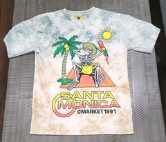 Market Santa Monica 1991 Skeleton Graphic Tie-die Short Sleeve Shirt Mens Large