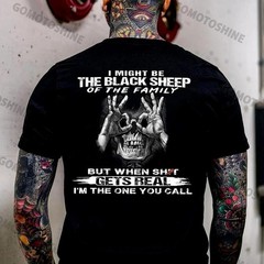 I MIGHT BE THE BLACK SHEEP OF THE FAMILY Skull With OK Print Men’s T-Shirt Class