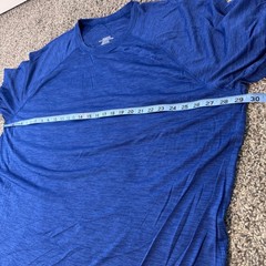 Men’s Basic Heathered Blue T-Shirt Size 4XL Lightweight Breezy Summer Stretch