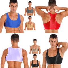 YiZYiF Men’s Sleeveless Crop Tank Top Basic Casual Shirt Sports Fitness Blouse