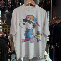 Snoopy Woodstock Hip Hop Rare T-Shirt White L