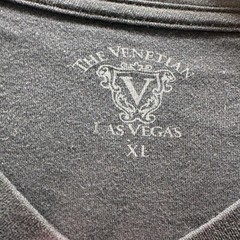 The Venetian Shirt Mens XL Black Las Vegas Embroidered Graphic Tee Crewneck