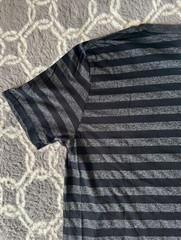 BDG Slim Fit Men’s Crew Neck T-Shirt Striped L Black & Gray