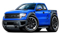 2010-14 Ford SVT Raptor Truck F150 Car-toon Art Print NEW