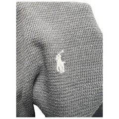 Polo Ralph Lauren Waffle Knit Thermal Crewneck Cotton Long Sleeve Shirt Grey L