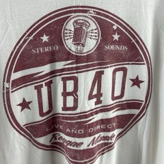 UB40 Live And Direct T Shirt XL Size Extra Large White Red Band Tee Logo