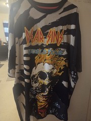 Dear Sins World Tour Skull Flame Tee XL All Over Print Graphic Streetwear Punk