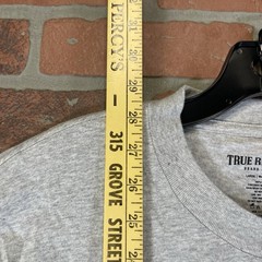 True Religion Mens Tshirt Size Large Gray Horseshoe Logo Rinestone Shine NWT $59