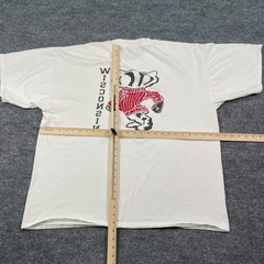 Vintage 90s University of Wisconsin Badger Shirt 2XL 26×28 White